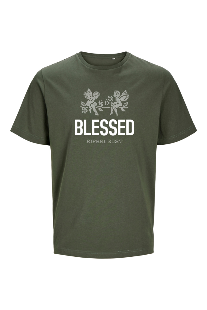 Armeijanvihreä Blessed-t-paita Blessed-painatuksella