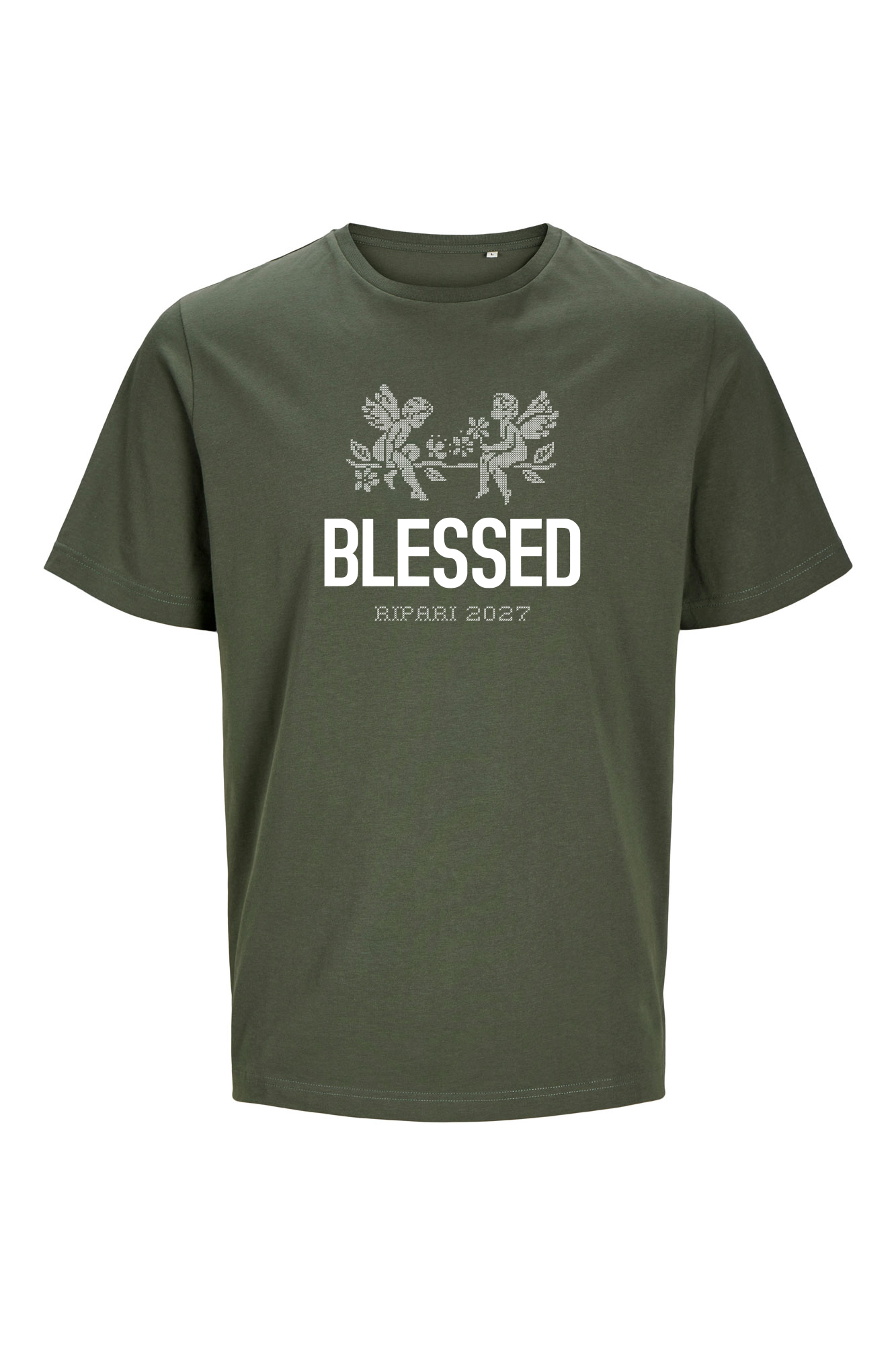 Armeijanvihreä Blessed-t-paita Blessed-painatuksella